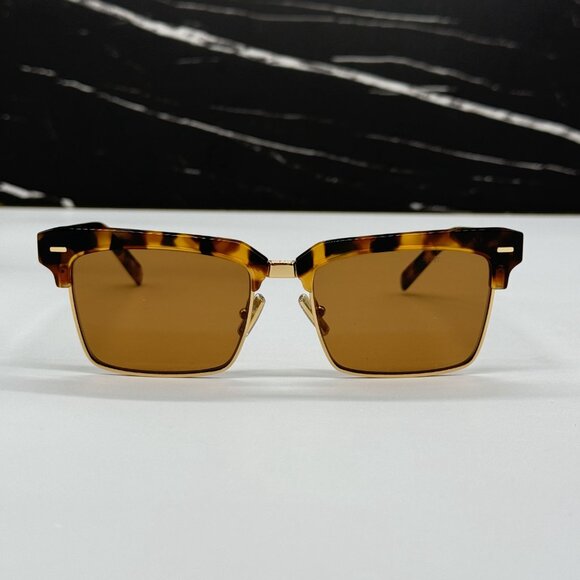 NEW MIU MIU MU10ZS 19P2Z1 WOMEN MIU MIU HAVANA GOLD SUNGLASSES MU 10ZS 19P2Z1 - Picture 6 of 15